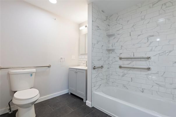 Bathroom, Interior, Marble Walls, Recessed Lighting