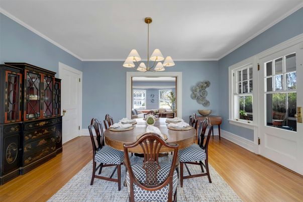Chandelier, Dining room, Interior, Wood Texture Flooring