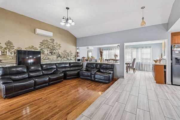 Interior, Living room, Pendant Lights, Wood Texture Flooring