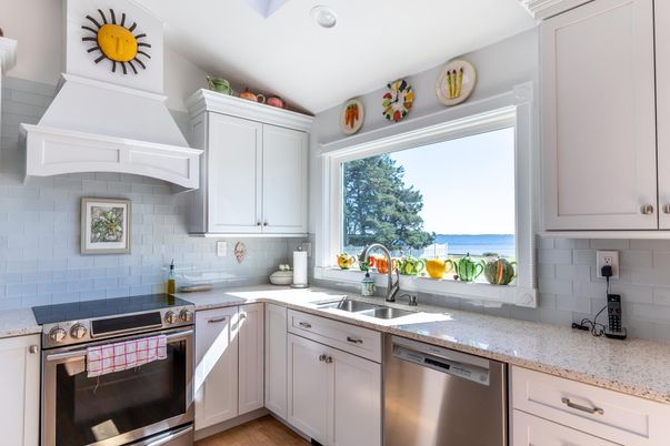 Interior, Kitchen, Recessed Lighting, Stainless Steel Appliances, Water