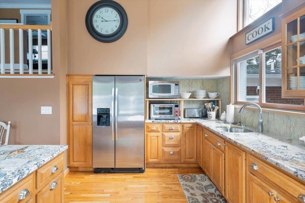 Interior, Kitchen, Stainless Steel Appliances, Wood Texture Flooring