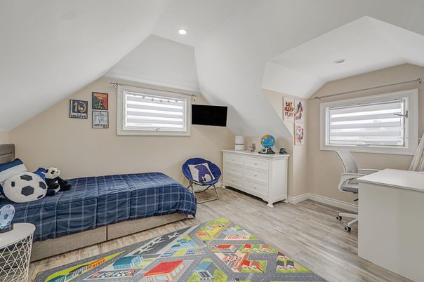 Bedroom, Home Office, Interior, Recessed Lighting, Wood Texture Flooring