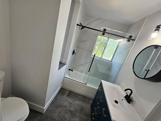 Bathroom, Glass Shower, Interior, Marble Walls