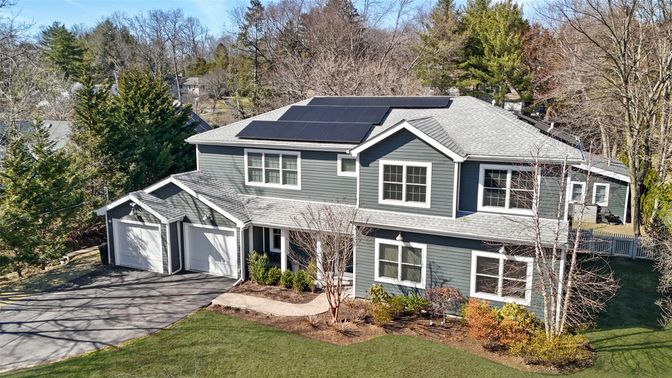 Attached, Exterior, Facade, Solar Panels, Farmhouse