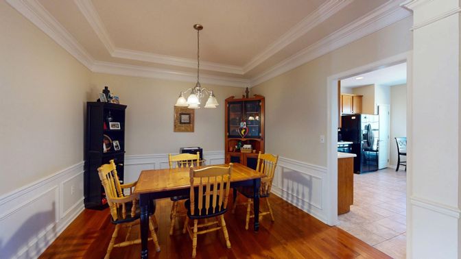 Dining room, Interior, Kitchen, Pendant Lights, Wood Texture Flooring