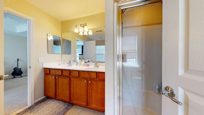Bathroom, Dual Sink Vanities, Glass Shower, Interior