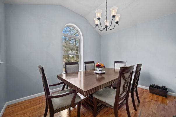 Chandelier, Dining room, Interior, Wood Texture Flooring