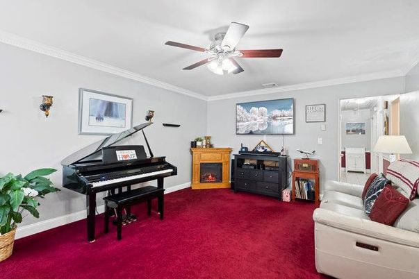Fireplace, Interior, Living room, Piano