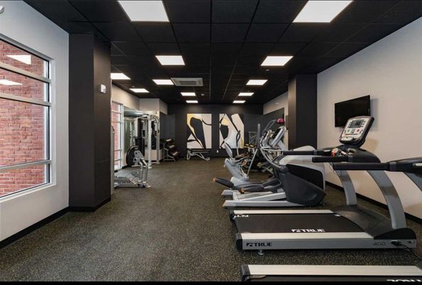 Fitness Equipment, Gym, Interior, Recessed Lighting