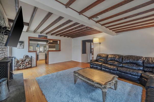 Fireplace, Interior, Living room, Wooden Beams, Wood Texture Flooring