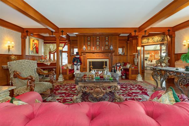 Fireplace, Interior, Living room, Wooden Beams, Wooden Walls