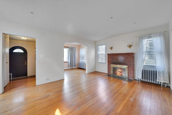 Empty room, Fireplace, Interior, Wood Texture Flooring
