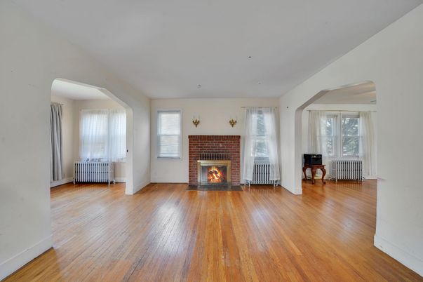 Empty room, Fireplace, Interior, Wood Texture Flooring