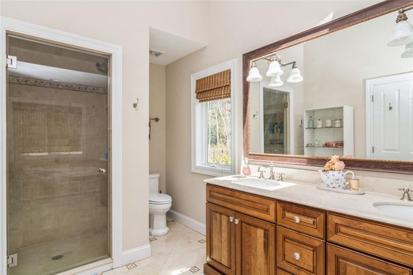 Bathroom, Dual Sink Vanities, Glass Shower, Interior