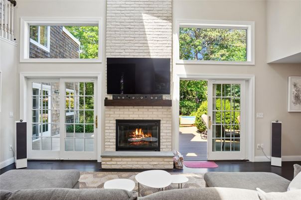 Fireplace, Interior, Living room, Wood Texture Flooring