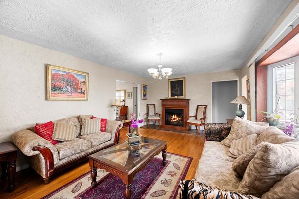 Chandelier, Fireplace, Interior, Living room, Wood Texture Flooring