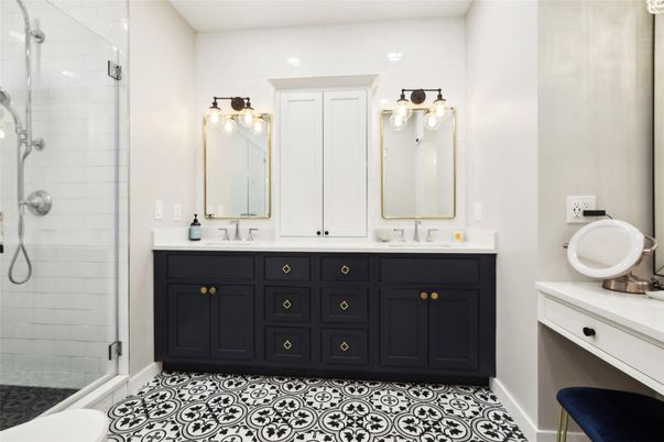 Bathroom, Dual Sink Vanities, Glass Shower, Interior