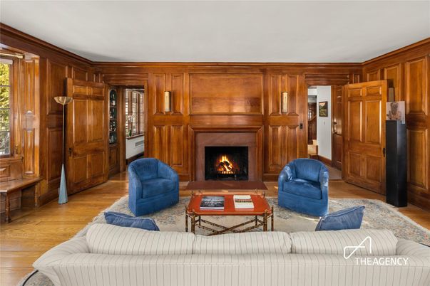 Fireplace, Interior, Living room, Wood Texture Flooring, Wooden Walls