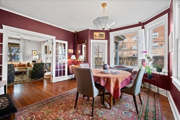 Dining room, Fireplace, Interior, Wood Texture Flooring