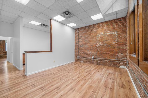 Empty room, Interior, Stone Walls, Wood Texture Flooring