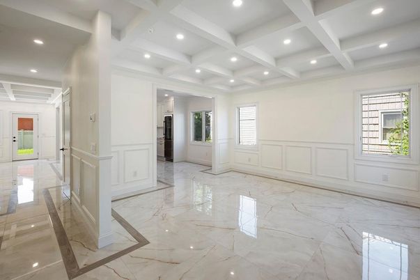 Empty room, Interior, Marble, Recessed Lighting