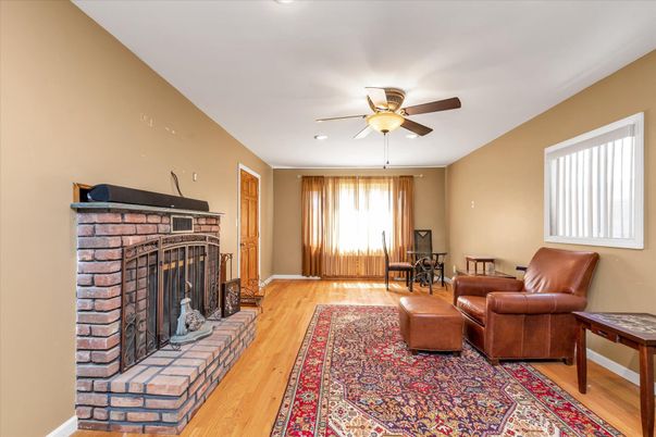 Fireplace, Interior, Recessed Lighting, Wood Texture Flooring