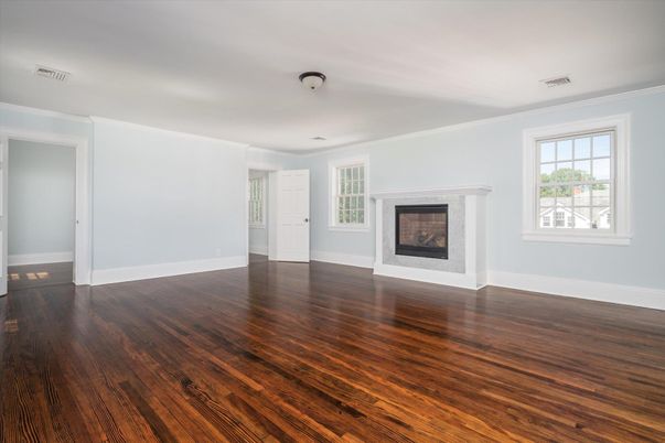 Empty room, Fireplace, Interior, Wood Texture Flooring