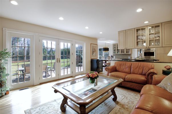 Interior, Kitchen, Living room, Recessed Lighting, Stainless Steel Appliances, Wood Texture Flooring