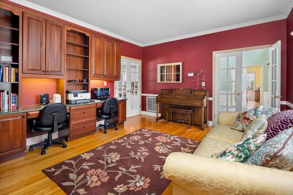 Home Office, Interior, Piano, Wood Texture Flooring