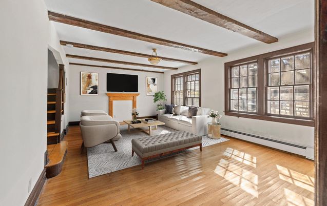 Fireplace, Interior, Living room, Wooden Beams, Wood Texture Flooring