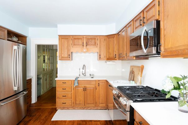 Interior, Kitchen, Stainless Steel Appliances, Wood Texture Flooring