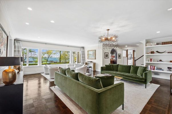 Chandelier, Interior, Living room, Recessed Lighting, Wood Texture Flooring