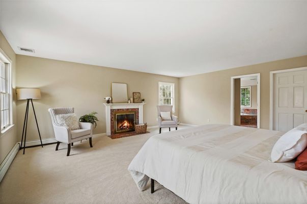 Bedroom, Fireplace, Interior