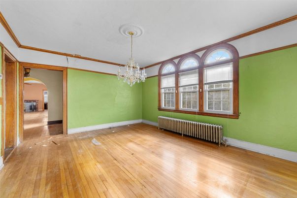 Chandelier, Empty room, Interior, Wood Texture Flooring