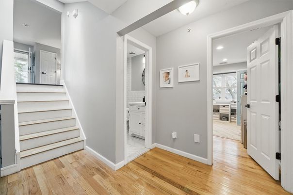 Interior, Marble, Recessed Lighting, Wood Texture Flooring