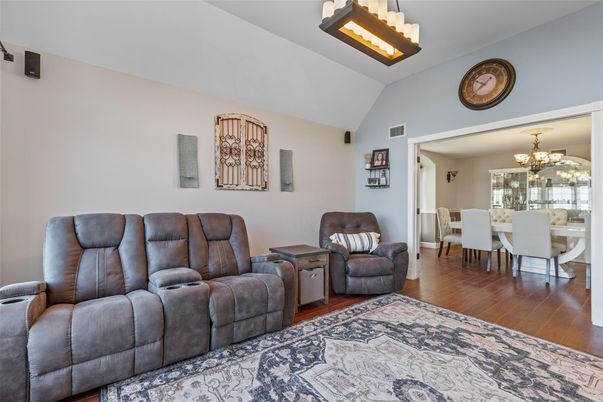 Chandelier, Dining room, Interior, Wood Texture Flooring