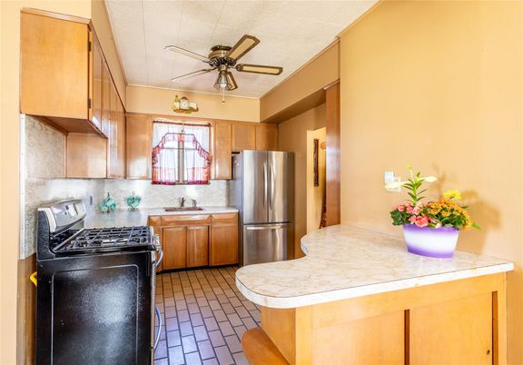 Interior, Kitchen, Stainless Steel Appliances, Tile Countertops