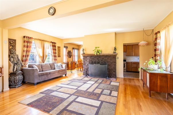 Fireplace, Interior, Pendant Lights, Wood Texture Flooring