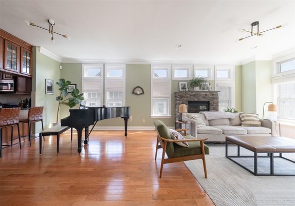 Fireplace, Interior, Living room, Piano, Wood Texture Flooring