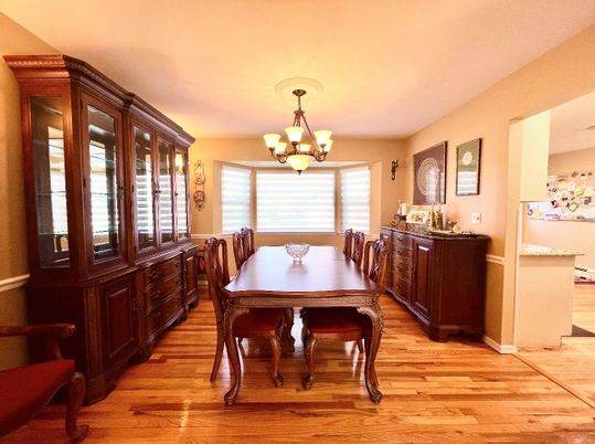 Chandelier, Dining room, Interior, Wood Texture Flooring