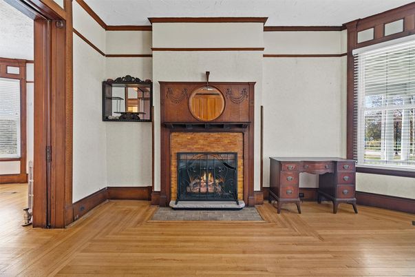 Fireplace, Interior, Wood Texture Flooring