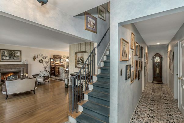 Fireplace, Interior, Recessed Lighting, Wood Texture Flooring