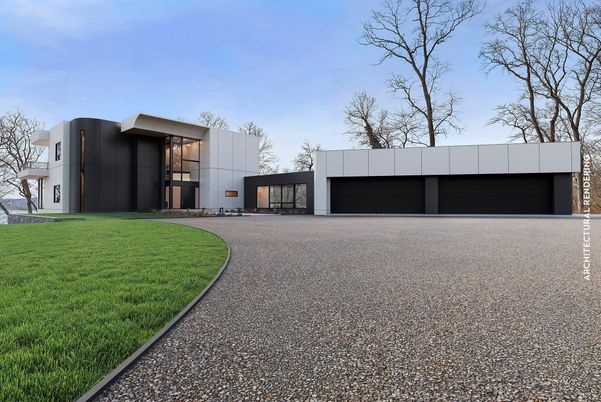 Attached, Backyard, Exterior, Facade, Modern