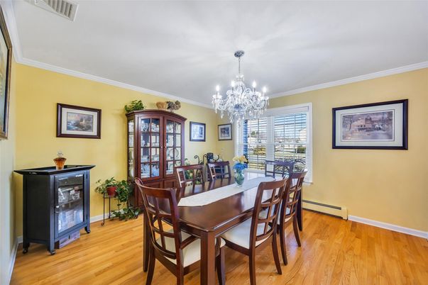 Chandelier, Dining room, Interior, Wood Texture Flooring