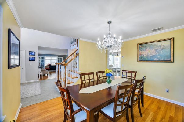 Chandelier, Dining room, Interior, Wood Texture Flooring