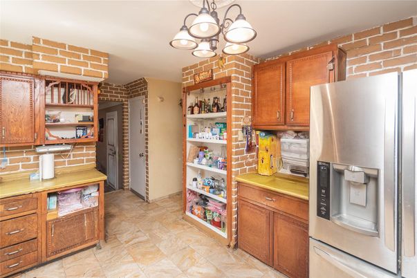 Interior, Kitchen, Stainless Steel Appliances, Stone Walls