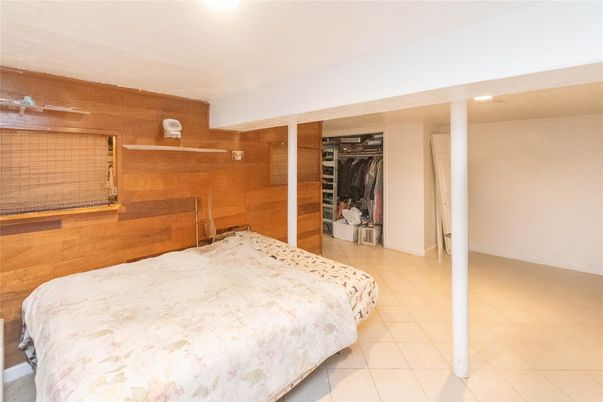 Bedroom, Interior, Recessed Lighting, Wooden Walls
