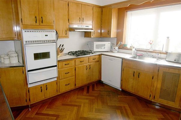 Interior, Kitchen, Wood Texture Flooring