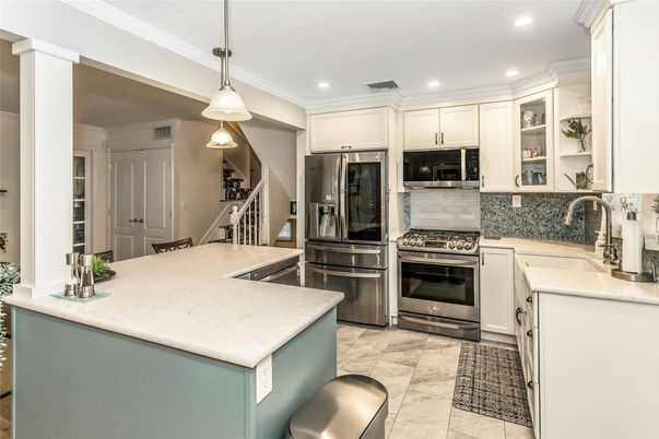 Interior, Kitchen, Pendant Lights, Recessed Lighting, Stainless Steel Appliances