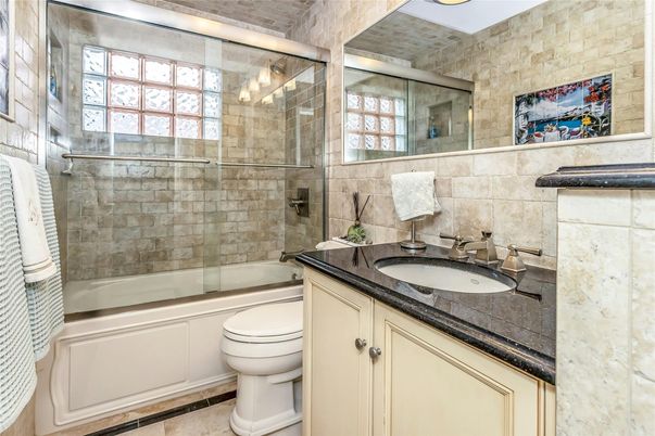Bathroom, Glass Shower, Interior, Stone Walls